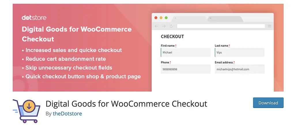 Digital Goods for WooCommerce Checkout
